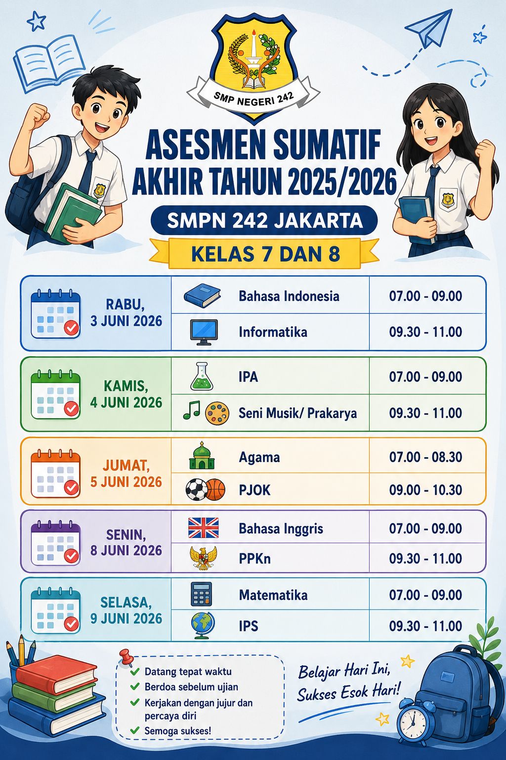 Pengumuman Asesmen Sumatif Kelas 8